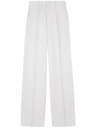 Tod's pleat-detail trousers - women - Cotton/Virgin Wool - 38 - White