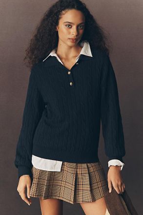 Barbour Evie Collared Cable-Knit Sweater