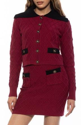 Alexia Admor Pattern Cardigan in Burgundy at Nordstrom Rack, Size X-Small