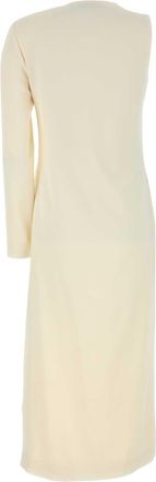 Gucci Womens One-Shoulder Sabl&eacute; Dress Ivory Acetate Viscose