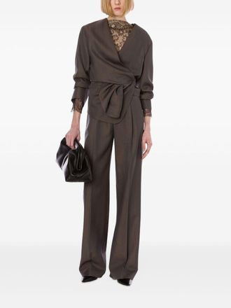 Alberta Ferretti Womens Suit Brown Wool Dress