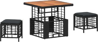 vidaXL Conjunto De Comedor De Jard&iacute;n 3 Uds. Negro Y Gris Vidaxl
