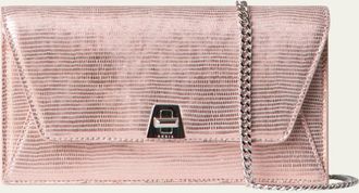 Akris Anouk Lizard-Print Clutch Bag w/ Chain