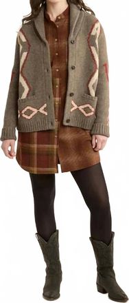 Pendleton Heritage Wool Button Sweater In Brown
