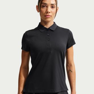 Nike Womens Golf Club Dri-FIT UV Short-Sleeve Golf Polo in Black | IF5959-010
