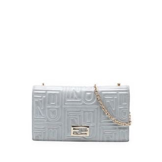 Fendi Pre-owned Fendi Metallic Embossed Nappa Logo Chain Clutch Ladies 92H4ZUAPHBEIVPRN