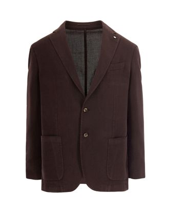 L.B.M. 1911 Brown Rami&eacute; Slim-Fit Cotton Ramie Blazer