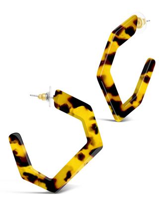 Sterling Forever Resin Hex Hoops