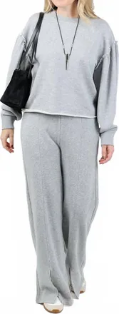 Nation Ltd Lincoln Front Slit Knit Pants In Heather Grey