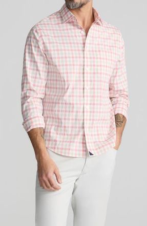 UNTUCKit Kilpatrick Check CottonTek Performance Button-Up Shirt in Red Khaki at Nordstrom, Size X-Large