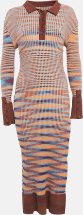 Jacquemus Brown Rib Knit La Robe Zucca Midi Dress