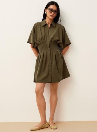 Icone Womens Pleated cinched minidress