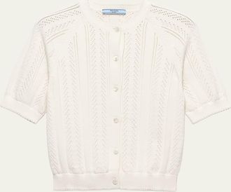 Prada Cotton Short-Sleeve Cardigan