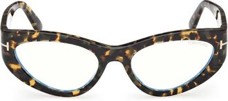 Tom Ford 55mm Cat Eye Optical Glasses in Shiny Vintage Tortoise Havana at Nordstrom