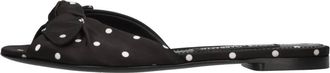 Dolce & Gabbana Bianca Satin Flat - Dames - Sandalen - Zwart - 38 EU - Leer - Schoenen
