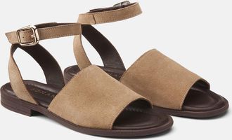 Jonak Sandalen van rundleer met platte hak