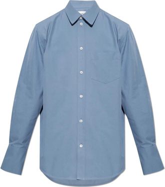 Victoria Beckham Pocket Shirt - Dames - Overhemden - Blauw - S - Katoen - Overhemden