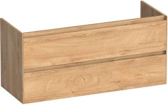 Marcel Breuer Inspire wastafelonderkast 120 2 softclose lades - greeploos - 2 sifon uitsparingen - Forest Tan