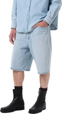 A Gold E Fusion Slouchy Denim Skater Shorts in Extract Pale Indigo at Nordstrom, Size 30