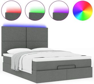 vidaXL Vidaxl - Estructura Cama Otomana Colch&oacute;n Tela Gris Oscuro 140x190cm