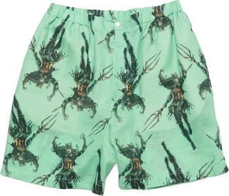 Acne Studios Shorts con stampa grafica - Verde