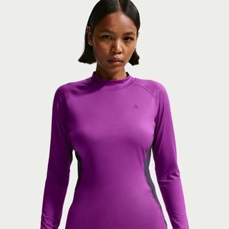 Nike Womens Nike ACG Wildsee Base Layer Long-Sleeve Top in Purple | IO0229-505