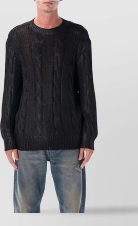 Diesel cable knit crew neck sweater