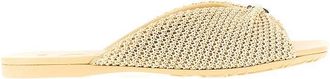 Loewe Pebble Soft raffia-effect slides Woman 36