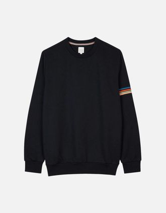 Paul Smith Mens Paul Smith Stripe Arm Sweatshirt 49 DK NAVY - Black - Size: 44