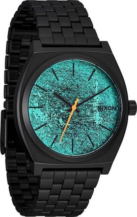 Nixon Time Teller Mens Watches Black/Oxidation, Leather/Stainless Steel