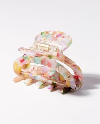 Simons Small geo flecked half-moon clip