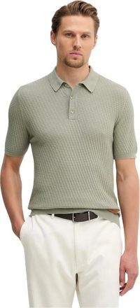 Trussardi Drielaags Katoenen Poloshirt - Heren - Ronde hals truien - Groen - 2XL - Katoen - Truien & Vesten