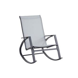 Mobili Rebecca Mobili Rebecca - Silla Mecedora Rebecca Mobili Sadafuly 94x104x60 Acero Poli&eacute;ster Gris Claro Antracita Moderno