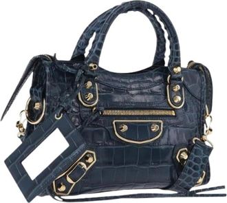 Balenciaga Pre-owned Vintage Hand Bag - Dames - Vintage Mini Tas - Blauw - ONE Size - Leer - Vintage