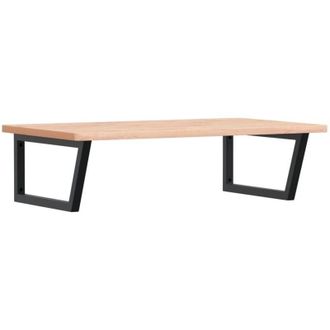 vidaXL Estante De Lavabo De Pared De Acero Y Madera Maciza De Haya Vidaxl