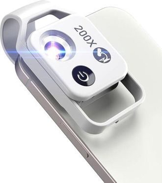 OEM Microscopio Para Tel&eacute;fono Con Lente Cpl/luz Led, Accesorio De C&aacute;mara De Microscopio De Bolsillo Nano Zoom 200x Con Clip Universal Para La Mayor&iacute;a De L