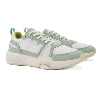 Olukai Womens Anau Court Sneakers In Bright White/pale Mint