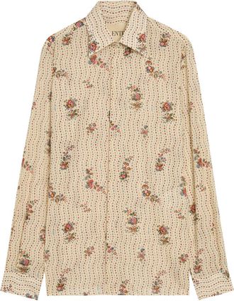 Valentino Garavani Floral-print Cotton Shirt - Multicoloured 1 - 39 (C15.5 / M)