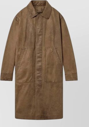Golden Goose unisex trench coat waxed twill leather