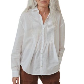 Bella Dahl Womens Pintuck Flowy Shirt In White