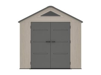 VENTE-UNIQUE.COM Cobertizo de jard&iacute;n resina gris, beige