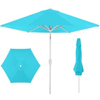 Best Choice Products 7.5ft Patio Umbrella White Pole, Outdoor Market Umbrella Steel Pole