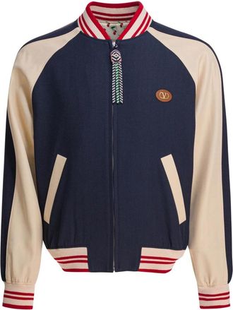 Valentino Blauwe Jas Aw 25 Stijlvol Comfortabel Gelaagd - Heren - Bomber jackets - Veelkleurig - XL - Katoen - Jassen