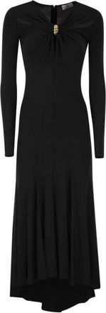 Elisabetta Franchi Kleedjes, Dames, Zwart, M, Crepe Jersey Jurk met Juweel Detail