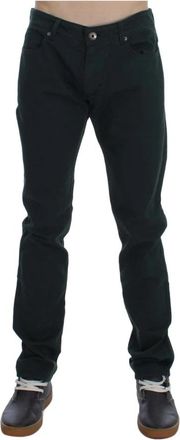 Ermanno Scervino Cotton Denim Stretch Straight Fit Jeans - Heren - Regular Fit Jeans - Groen - W34 - Denim - Jeans