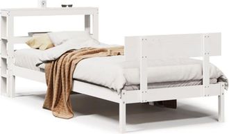 vidaXL Vidaxl - Estructura De Cama Sin Colch&oacute;n Madera De Pino Blanca 90x200 Cm