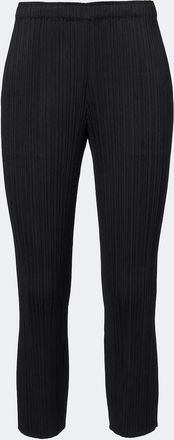 Pleats Please Issey Miyake Basics cropped pleated slim pants
