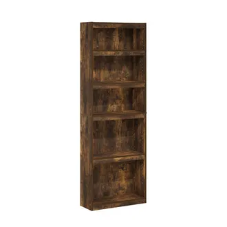 Furinno JAYA Enhanced Home 5-Tier Shelf Bookcase, Amber Pine