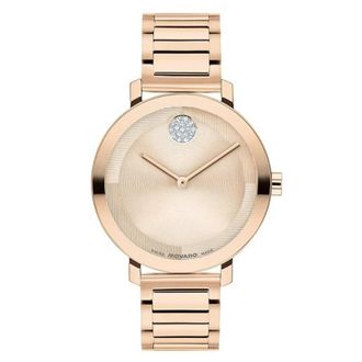 Movado Bold Evolution Quartz Rose Gold Dial Ladies Watch 3601266
