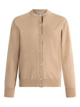 Bally button round-neck cardigan - women - Wool - 40 - Neutrals